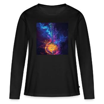 Banjo - T-shirt manches longues Premium bio Femme - noir - Devant - Julia (174cm)