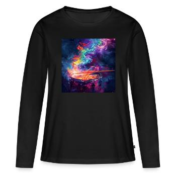 Percussion - T-shirt manches longues Premium bio Femme - noir - Devant - Julia (174cm)