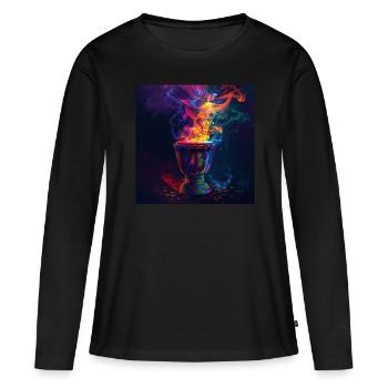 Percussion - T-shirt manches longues Premium bio Femme - noir - Devant - Julia (174cm)