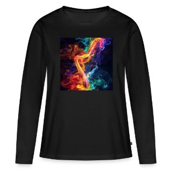 Harfe - Frauen Premium Bio Langarmshirt - Schwarz - Vorne - Julia (174cm)