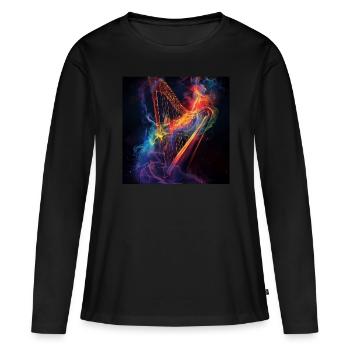 Harpe - T-shirt manches longues Premium bio Femme - noir - Devant - Julia (174cm)