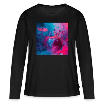 Percussion - T-shirt manches longues Premium bio Femme - noir - Devant - Julia (174cm)
