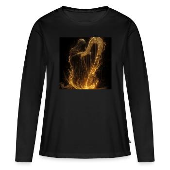 Harfe - Frauen Premium Bio Langarmshirt - Schwarz - Vorne - Julia (174cm)