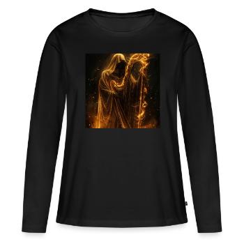 Harfe - Frauen Premium Bio Langarmshirt - Schwarz - Vorne - Julia (174cm)