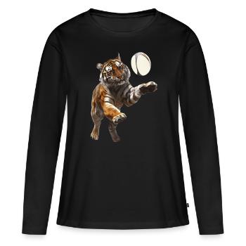 Tiger - Frauen Premium Bio Langarmshirt - Schwarz - Vorne - Julia (174cm)