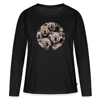 Koala - Frauen Premium Bio Langarmshirt - Schwarz - Vorne - Julia (174cm)