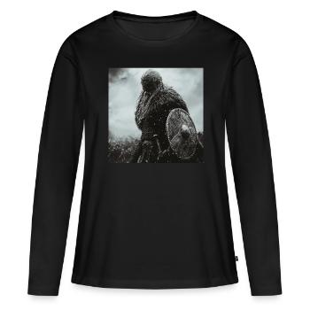 Wikinger - Frauen Premium Bio Langarmshirt - Schwarz - Vorne - Julia (174cm)