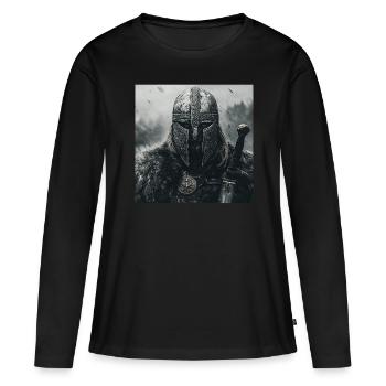 Wikinger - Frauen Premium Bio Langarmshirt - Schwarz - Vorne - Julia (174cm)