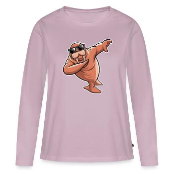Walross - Frauen Premium Bio Langarmshirt - Altrosa - Vorne - Julia (174cm)