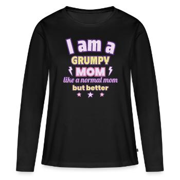 Mutter Nörglerin, Muttertag Geschenk, Humor - Frauen Premium Bio Langarmshirt - Schwarz - Vorne - Julia (174cm)