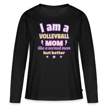 Volleyball-Mama, Muttertag Geschenk, Sport - Frauen Premium Bio Langarmshirt - Schwarz - Vorne - Julia (174cm)