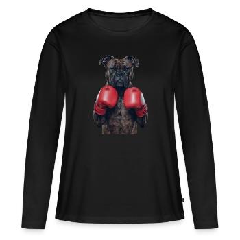 Cane Corso - Frauen Premium Bio Langarmshirt - Schwarz - Vorne - Julia (174cm)