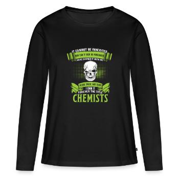 chimiste - T-shirt manches longues Premium bio Femme - noir - Devant - Julia (174cm)