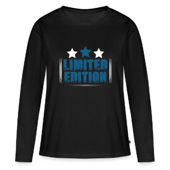 Limited Edition - T-shirt manches longues Premium bio Femme - noir - Devant - Julia (174cm)