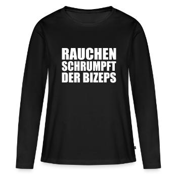 rauchen schrumpft der bizeps - Frauen Premium Bio Langarmshirt - Schwarz - Vorne - Julia (174cm)