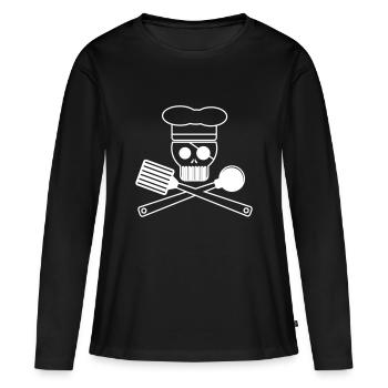 Kitchen-Piraten-T-Shirts, Pullover und Accessoires - Frauen Premium Bio Langarmshirt - Schwarz - Vorne - Julia (174cm)