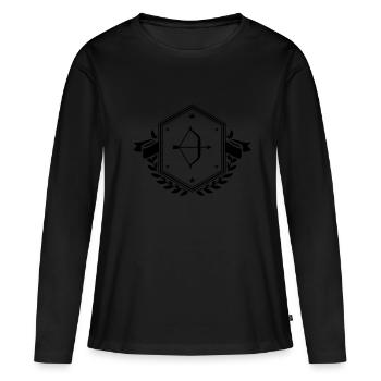 Armoiries de l’arc et des flèches - T-shirt manches longues Premium bio Femme - noir - Devant - Julia (174cm)