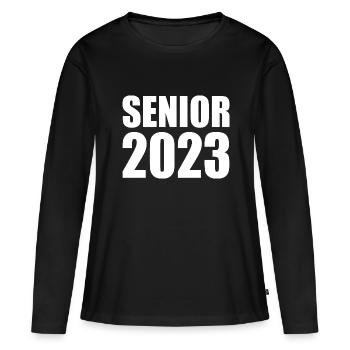 Senior 2023 - Frauen Premium Bio Langarmshirt - Schwarz - Vorne - Julia (174cm)