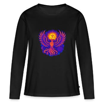 Goa Phoenix - Psytrance et Goa Party - T-shirt manches longues Premium bio Femme - noir - Devant - Julia (174cm)