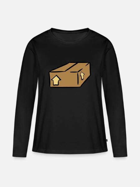 Paket Post Package Paquet - Frauen Premium Bio Langarmshirt - Schwarz