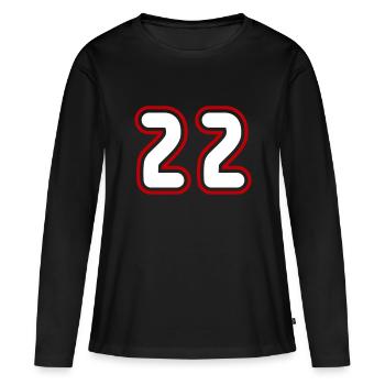 22 Numéro de numéro - T-shirt manches longues Premium bio Femme - noir - Devant - Julia (174cm)