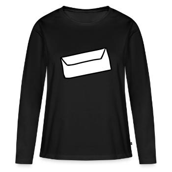 Icône de lettre enveloppe enveloppe lettre - T-shirt manches longues Premium bio Femme - noir - Devant - Julia (174cm)