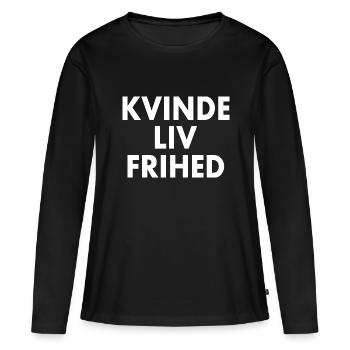 Weibliche Lebensfreiheit - Frauen Premium Bio Langarmshirt - Schwarz - Vorne - Julia (174cm)