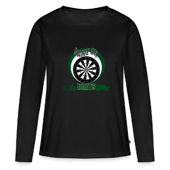 Dart 3 Scheiben - Frauen Premium Bio Langarmshirt - Schwarz - Vorne - Julia (174cm)