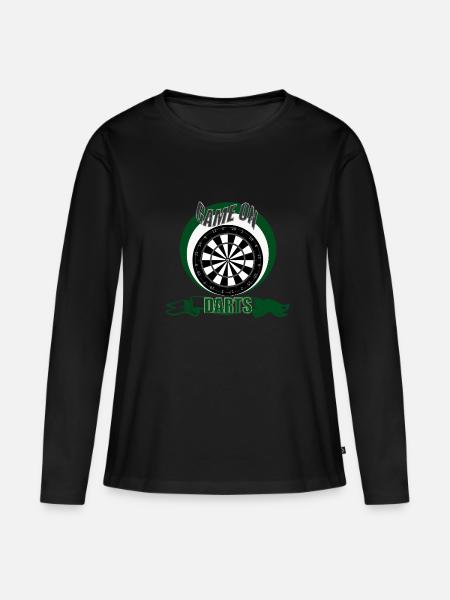 Dart 3 Scheiben - Frauen Premium Bio Langarmshirt - Schwarz
