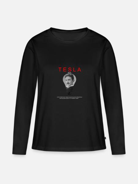 Tesla Nikola - Frauen Premium Bio Langarmshirt - Schwarz