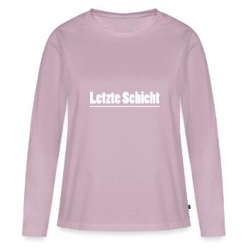 Dernière couche - T-shirt manches longues Premium bio Femme - rose poudré - Devant - Julia (174cm)