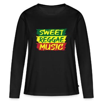 Sweet Reggae - T-shirt manches longues Premium bio Femme - noir - Devant - Julia (174cm)