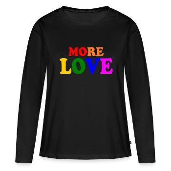 More love - T-shirt manches longues Premium bio Femme - noir - Devant - Julia (174cm)