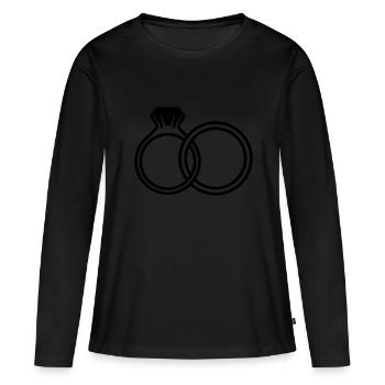 Eheringe symbol - Frauen Premium Bio Langarmshirt - Schwarz - Vorne - Julia (174cm)
