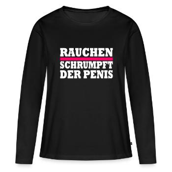 rauchen schrumpft der penis - Frauen Premium Bio Langarmshirt - Schwarz - Vorne - Julia (174cm)