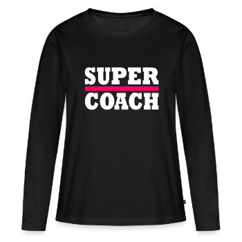 coach - T-shirt manches longues Premium bio Femme - noir - Devant - Julia (174cm)