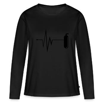 Pouls de plongée à l’oxygène - T-shirt manches longues Premium bio Femme - noir - Devant - Julia (174cm)