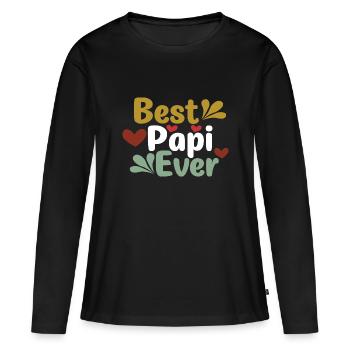 Père Père Père - T-shirt manches longues Premium bio Femme - noir - Devant - Julia (174cm)