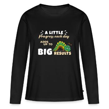 Chenille - T-shirt manches longues Premium bio Femme - noir - Devant - Julia (174cm)