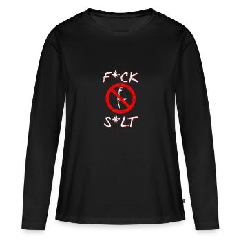 Fuck Sylt Anti Jetset Snob Luxus Urlaub Westerland - T-shirt manches longues Premium bio Femme - noir - Devant - Julia (174cm)