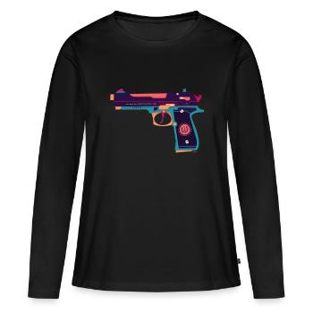 Arme Beretta - T-shirt manches longues Premium bio Femme - noir - Devant - Julia (174cm)