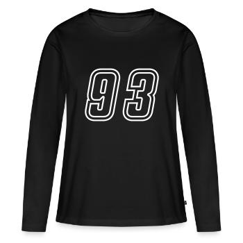 93 Numéro de numéro - T-shirt manches longues Premium bio Femme - noir - Devant - Julia (174cm)