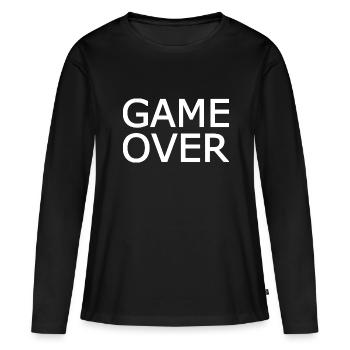 Game over - T-shirt manches longues Premium bio Femme - noir - Devant - Julia (174cm)