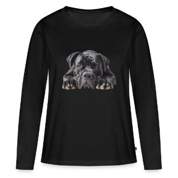 Cane corso - T-shirt manches longues Premium bio Femme - noir - Devant - Julia (174cm)