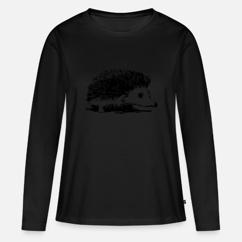 Igel - Frauen Premium Bio Langarmshirt - Schwarz