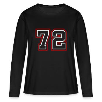 72 Numéro de numéro - T-shirt manches longues Premium bio Femme - noir - Devant - Julia (174cm)