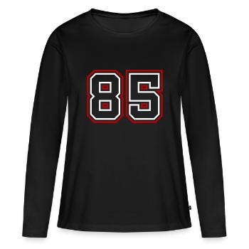 85 Numéro de numéro - T-shirt manches longues Premium bio Femme - noir - Devant - Julia (174cm)