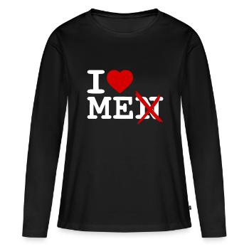 I love me - T-shirt manches longues Premium bio Femme - noir - Devant - Julia (174cm)