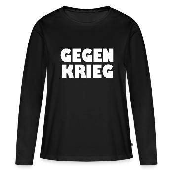 Gegen krieg - Frauen Premium Bio Langarmshirt - Schwarz - Vorne - Julia (174cm)