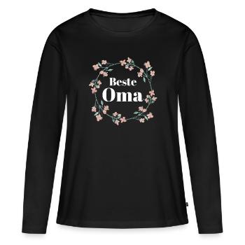 Beste Oma der Welt Großmutter Omi Rentnerin Rente - Frauen Premium Bio Langarmshirt - Schwarz - Vorne - Julia (174cm)